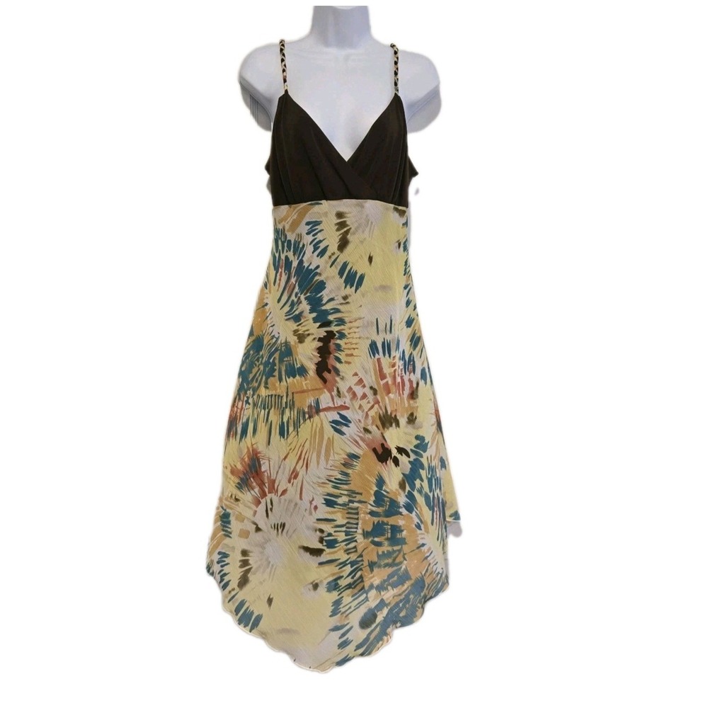 SCARLETT Women's Midi Handkerchief Dress‎ Pockets Braided Straps Pockets Size 12